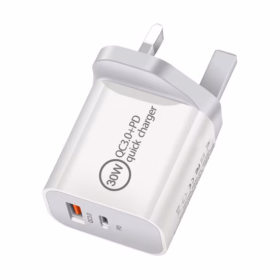 2021 뜨거운 판매 25W 30W Pd3.0 & QC3.0 범용 슈퍼 충전 스마트 전화 충전기 AC 전원 어댑터 변압기 USB 유형 C DC 어댑터 영국, 미국, EU 플러그